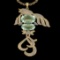 35.56 Ctw VS/SI1 Green Amethyst And Diamond 14k Yellow Gold Pendant Neklace
