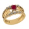 1.03 Ctw VS/SI1 Ruby and Diamond 14k Yellow Gold Engagement Ring (ALL DIAMO