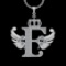 4.47 Ctw VS/SI1 Diamond Prong Set 18K White Gold Letter theme ( E) Necklace
