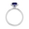 2.59 Ctw VS/SI1 Blue Sapphire and Diamond 14k white Gold Engagement Ring (A