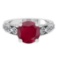 3.32 Ctw VS/SI1 Ruby and Diamond 14k white Gold Engagement Ring (ALL DIAMON