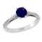 0.90 Ctw VS/SI1 Blue Sapphire and Diamond 14k white Gold Engagement Ring (A