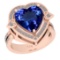 7.39 Ctw VS/SI1 Tanzanite And Diamond 18k Rose Gold Cocktail Ring