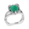 3.40 Ctw VS/SI1 Emerald and Diamond 14k white Gold Engagement Ring