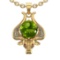 2.89 Ctw VS/SI1 Peridot and Diamond Set 10K Yellow Gold Creature Theme Pend