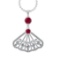 3.33 Ctw VS/SI1 Ruby and Diamond14K White Gold Necklace (ALL DIAMOND ARE LA
