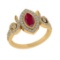 0.93 Ctw VS/SI1 Ruby and Diamond14K Yellow Gold Engagement Ring