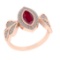 0.83 Ctw VS/SI1 Ruby and Diamond14K Rose Gold Engagement Ring