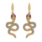 2.15 CtwVS/SI1 Ruby and Diamond 14K Yellow Gold Sneak Earrings