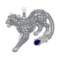 6.61 Ctw VS/SI1 Blue Sapphire and Diamond 14k white Gold creature theme pan