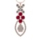 19.90Ctw VS/SI1 Ruby and Diamond 14K Rose Gold Necklace(ALL DIAMOND ARE LAB