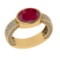 2.96 Ctw VS/SI1 Ruby and Diamond 14k Yellow Gold Engagement Ring (ALL DIAMO