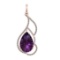 68.07 Ctw SI2/SI1 Amethyst and Diamond Prong Set 14k Rose Gold Pendant (ALL