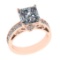 3.38 Ctw VS/SI1 Diamond 14k Rose Gold Engagement Ring (ALL DIAMOND ARE LAB