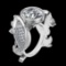 4.02 Ctw VS/SI1 Diamond 10k White Gold Fish theme zodiac signs Engagement R