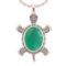 9.20 Ctw VS/SI1 Emerald and Diamond 14K Rose Gold Pendant (ALL DIAMOND ARE