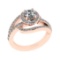 1.61 Ctw SI2/SI1 Diamond 14K Rose Gold Engagement Ring (ALL DIAMOND ARE LAB