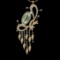 22.71 Ctw VS/SI1 Green Amethyst And Diamond 14K Yellow Gold Necklace( ALL D