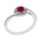 0.69 Ctw VS/SI1 Ruby and Diamond 14K White Gold Engagement Ring (ALL DIAMON