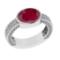2.96 Ctw VS/SI1 Ruby and Diamond 14k white Gold Engagement Ring (ALL DIAMON