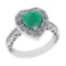 2.52 Ctw VS/SI1 Emerald And Diamond 14k White Gold Engagement Ring (ALL DIA