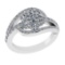 1.50 Ctw VS/SI1 Diamond 14K White Gold Cluster Engagement Ring