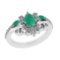 1.75 Ctw VS/SI1 Emerald and Diamond 14k white Gold Engagement Ring (ALL DIA