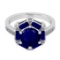 2.77 Ctw VS/SI1 Blue Sapphire and Diamond 14k white Gold Engagement Ring (A