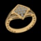 0.56 Ctw VS/SI1 Diamond Prong Set 18K Yellow Gold Cluster Engagement Ring