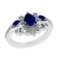 1.75 Ctw VS/SI1 Blue Sapphire and Diamond 14k white Gold Engagement Ring (A