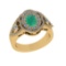 1.73 Ctw VS/SI1 Emerald and Diamond14K Yellow Gold Engagement Ring