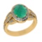 3.26 Ctw VS/SI1 Emerald and Diamond 14k Yellow Gold Engagement Ring (ALL DI