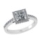 1.08 Ctw VS/SI1 Diamond 10K White Gold Engagement Hiden Halo Ring