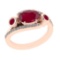 2.94 Ctw VS/SI1 Ruby and Diamond 14k Rose Gold Engagement Ring (ALL DIAMOND