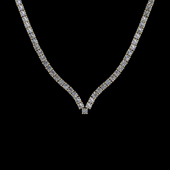 4.66 Ctw VS/SI1 Diamond 3 14K Yellow Gold Necklace (ALL DIAMOND ARE LAB GRO