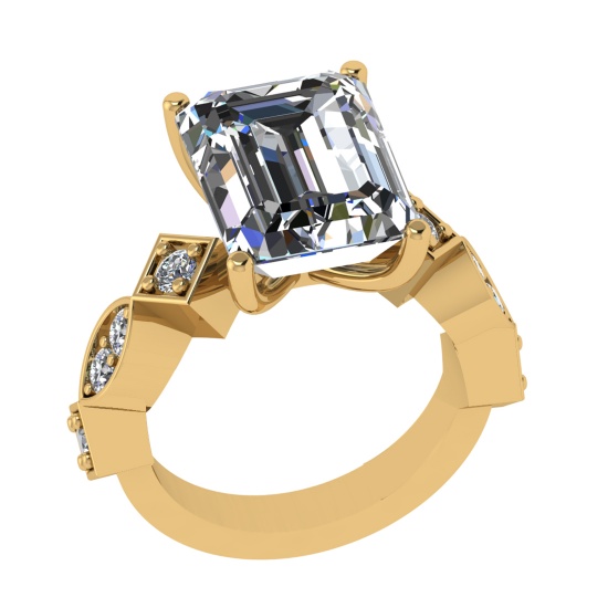3.05 Ctw VS/SI1 Diamond 14k Yellow Gold Engagement Ring (ALL DIAMOND ARE LA