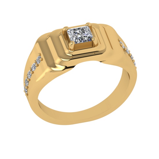 0.54 Ctw VS/SI1 Diamond 10K Yellow Gold Engagement Ring (ALL DIAMOND ARE LA