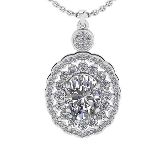 2.69 Ctw VS/SI1 Diamond 10K White Gold Pendant (ALL DIAMOND ARE LAB GROWN)