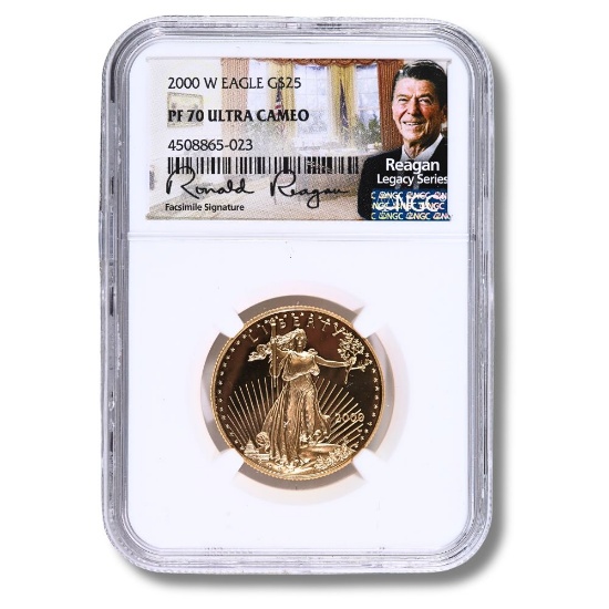 Certified Proof American Gold Eagle $25 2000 PF70 Ultra Cameo NGC Ronald Re