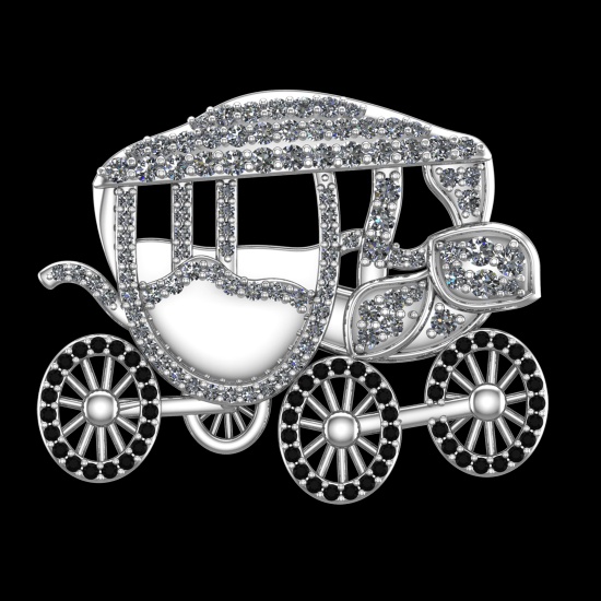 1.24 Ctw VS/SI1 Treated fancy black & White J-K Diamond 10k white Gold Broo