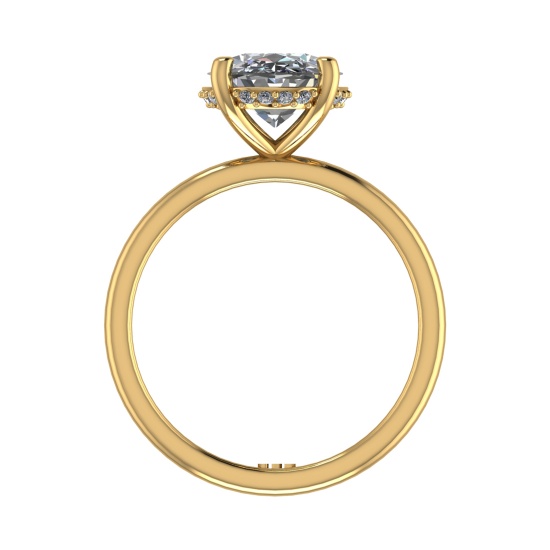 2.59 Ctw VS/SI1 Diamond 14k Yellow Gold Hiden Halo Engagement Ring (ALL DIA
