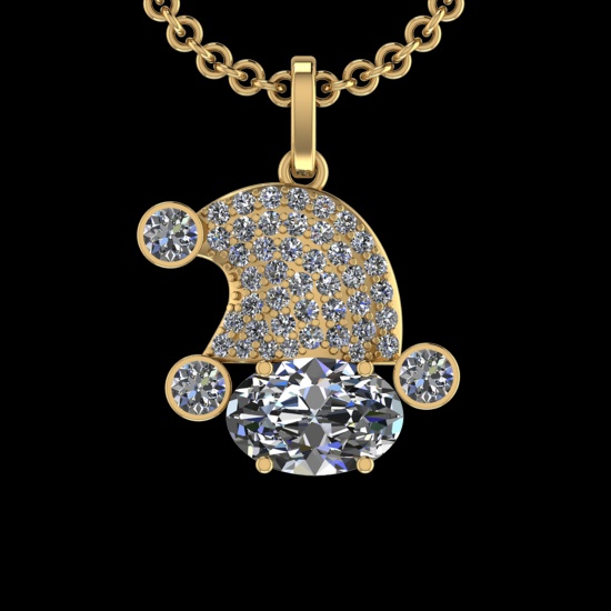 4.36 Ctw VS/SI1 Diamond 10k Yellow Gold Christmas Theme Pandant (ALL DIAMON