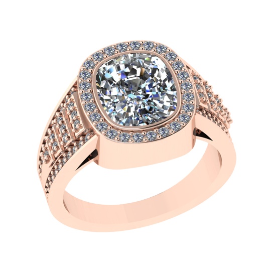 3.28 Ctw VS/SI1 Diamond 14k Rose Gold Engagement Ring