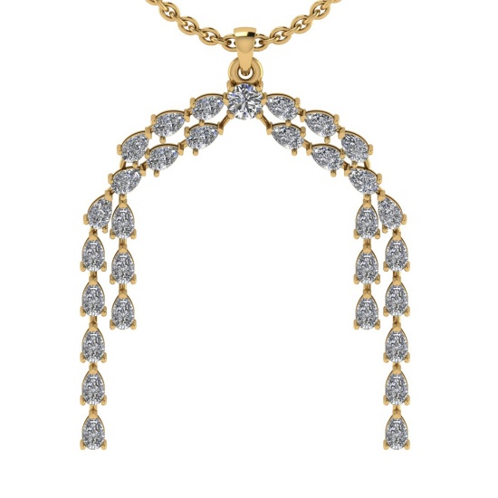 8.00 Ctw VS/SI1 Diamond 10K Yellow Gold Pendant (ALL DIAMOND ARE LAB GROWN)