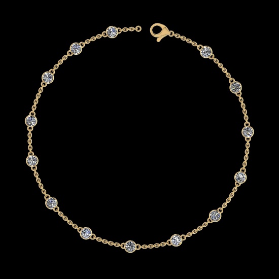 1.20 Ctw VS/SI1 Diamond 14K Yellow Gold Yard Necklace (ALL DIAMOND ARE LAB