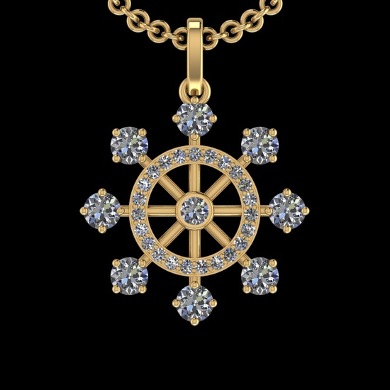 2.45 Ctw VS/SI1 Diamond 10k Yellow Gold Christmas Theme Pandant (ALL DIAMON