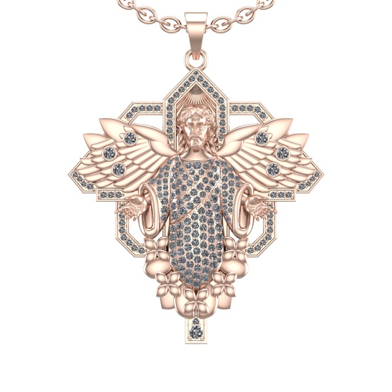 1.95 Ctw SI2/SI1 Diamond 14k Rose Gold Pendant (ALL DIAMOND ARE LAB GROWN)