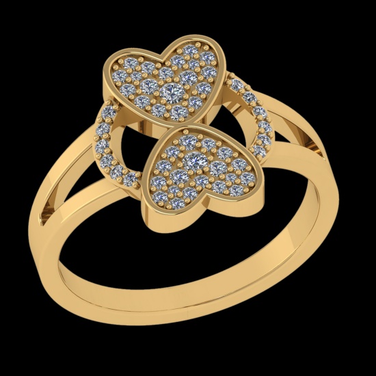 0.28 Ctw VS/SI1 Diamond Prong Set 10k Yellow Gold Engagement Ring ( (ALL DI