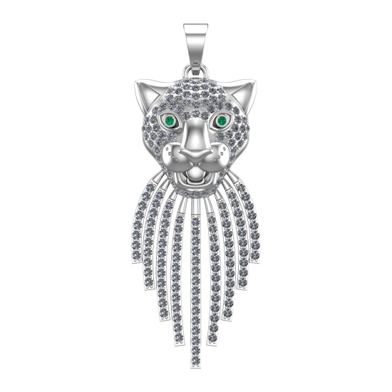 2.34 Ctw SI2/SI1 Diamond Prong Set 14k white Gold Pandant (ALL DIAMOND ARE