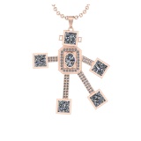 5.15 Ctw VS/SI1 Diamond 14K Rose Gold robot theme Necklace (ALL DIAMOND ARE